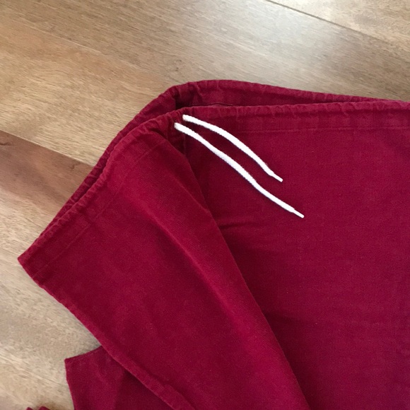Corduroy pants, burgundy, drawstring waist, Sz XL - Picture 3 of 6